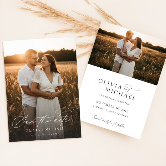 Save The Date Écriture élégante moderne Photo de mariage