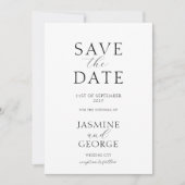 Save The Date Écriture Élégante Noir & Blanc (Devant)