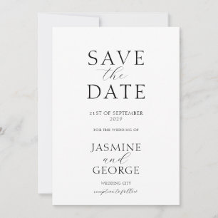 Save The Date Écriture Élégante Noir & Blanc