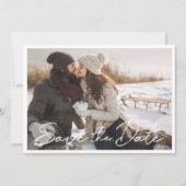 Save The Date Écriture Main Moderne Photo Mariage Enregistrer la (Devant)