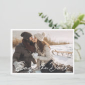 Save The Date Écriture Main Moderne Photo Mariage Enregistrer la (Debout devant)