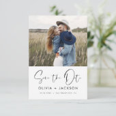 Save The Date Écriture manuelle blanche, photo de script pour sa (Debout devant)