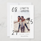 Save The Date Écriture manuelle Date Manuscrit Photo Mariage (Devant)
