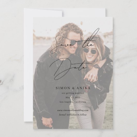 Save The Date Écriture manuscrite classique Mariage photo (Devant)