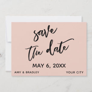 Save The Date Écriture manuscrite décontractée Pink Mariage Typo