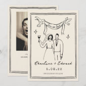 Save The Date Écriture manuscrite funky dessinée à la main Enreg (Devant / Derrière)