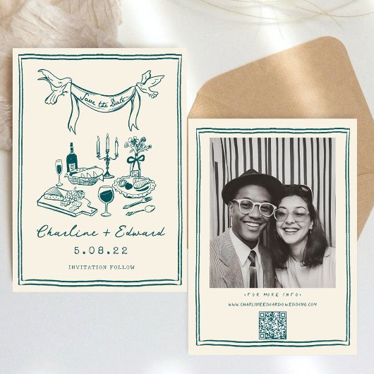 Save The Date Écriture manuscrite funky dessinée à la main Save 