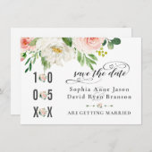 Save The Date Écriture manuscrite Mariage Aquarelle rose (Devant / Derrière)