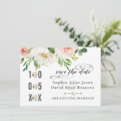 Save The Date Écriture manuscrite Mariage Aquarelle rose (Debout devant)
