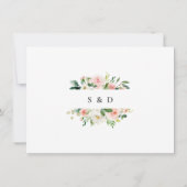 Save The Date Écriture manuscrite Mariage Aquarelle rose (Dos)