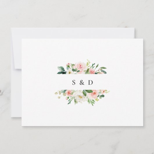 Save The Date Écriture manuscrite Mariage Aquarelle rose (Dos)