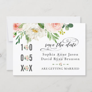 Save The Date Écriture manuscrite Mariage Aquarelle rose