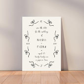 Save The Date Écriture manuscrite Mariage Retro French Playt Bow
