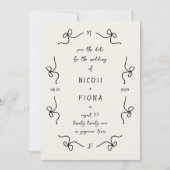 Save The Date Écriture manuscrite Mariage Retro French Playt Bow (Devant)