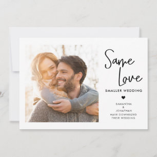 Save The Date Écriture manuscrite Même amour Petite photo Mariag