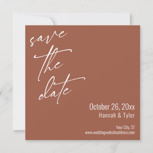 Save The Date Écriture manuscrite simple et élégante Script Terr (Devant)