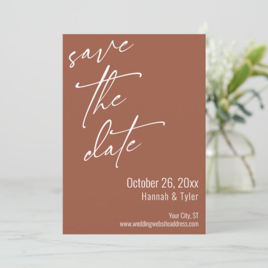Save The Date Écriture manuscrite simple et élégante Script Terr (Debout devant)
