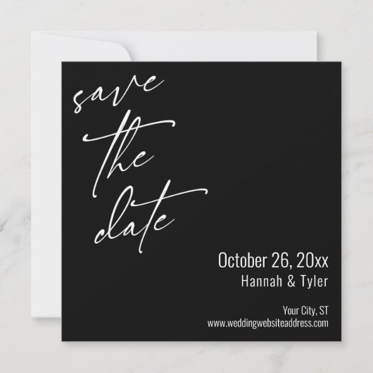 Save The Date Écriture manuscrite simple et élégante Typographie (Devant)