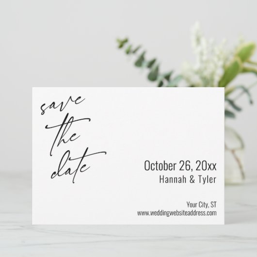 Save The Date Écriture manuscrite simple et élégante Typographie (Debout devant)