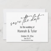 Save The Date Écriture manuscrite simple et élégante Typographie (Devant)