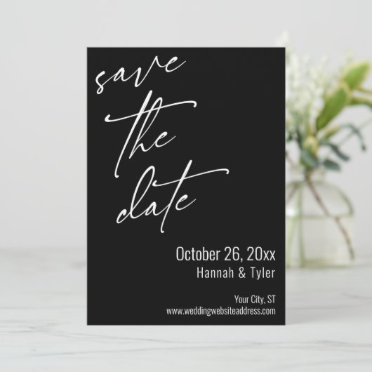 Save The Date Écriture manuscrite simple et élégante Typographie (Debout devant)