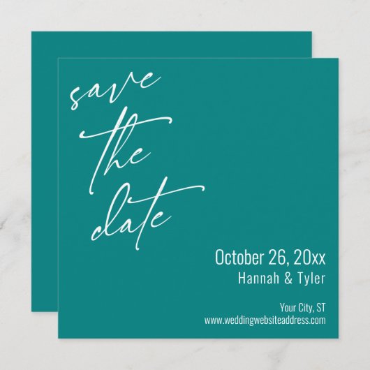 Save The Date Écriture manuscrite simple et élégante Typographie (Devant / Derrière)