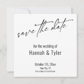 Save The Date Écriture manuscrite simple et élégante Typographie (Devant)