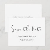 Save The Date Écriture minimale (Devant / Derrière)