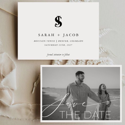 Save The Date Écriture moderne de calligraphie horizontale photo
