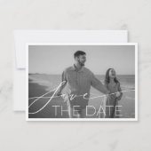 Save The Date Écriture moderne de calligraphie horizontale photo (Devant)