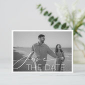 Save The Date Écriture moderne de calligraphie horizontale photo (Debout devant)