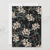 Save The Date Écriture Moderne Noire Fleurs Blanches Hiver (Dos)