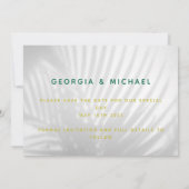 Save The Date écriture néon feuille de palmier tropicale moderne (Dos)