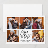 Save The Date Écriture Pinceau Moderne 5 Photo (Devant / Derrière)