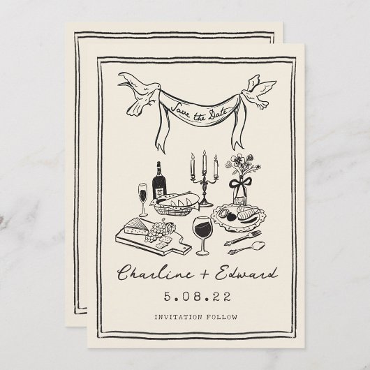 Save The Date Écrriture manuscrite funky dessinée à la main Enre