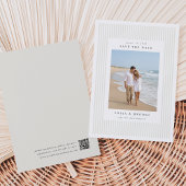 Save The Date Ecru | Photo de mariage classique à rayures fines