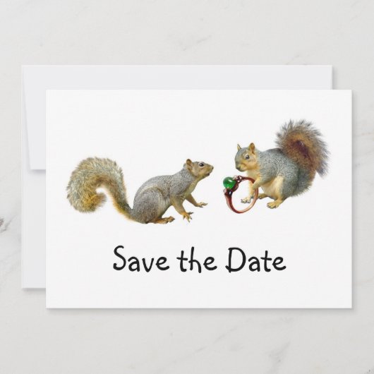 Save The Date Écureuils avec anneau Enregistrer la date (Devant)