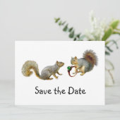 Save The Date Écureuils avec anneau Enregistrer la date (Debout devant)