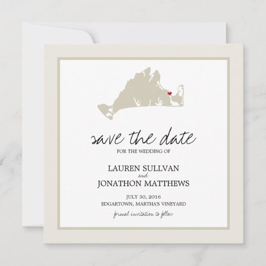 Save The Date Edgartown Martha's Vineyard Wedding Enregistrer la (Devant)