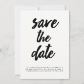 Save The Date Edgy Black Typographie Enregistrer la date | Photo (Devant)