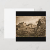 Save The Date Edinburgh Castle Sepia Photograph (Devant / Derrière)