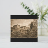 Save The Date Edinburgh Castle Sepia Photograph (Debout devant)