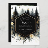 Save The Date Editable Classic Enchanted Forest Mariage (Devant / Derrière)