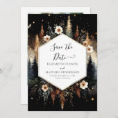 Save The Date Editable Classic Enchanted Forest Mariage (Devant / Derrière)