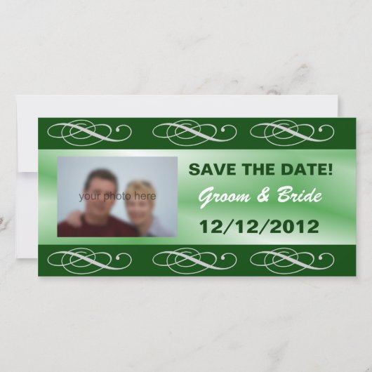 Save The Date Éditable mariage vert élégant enregistrer la date (Devant)