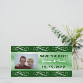 Save The Date Éditable mariage vert élégant enregistrer la date (Debout devant)
