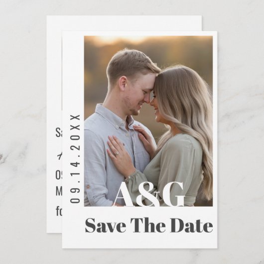 Save The Date Editable Modern Bold Enregistrer la date avec une  (Devant / Derrière)