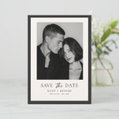 Save The Date Editorial Minimalist Black White Typography Photo (Debout devant)