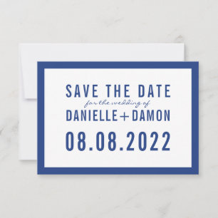 SAVE THE DATE eenvoudig bloktype modern koninklijk RSVP Kaartje