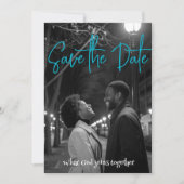 Save the date | Eenvoudig minimalistisch zwart-wit (Voorkant)